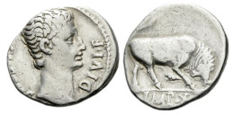 AUGUSTUS. 27 BC-AD 14. AR Denarius. Lugdunum (Lyon) Mint. Struck 15 BC. - La Dinastia Giulio-Claudia Dinastia (-27 / 69)