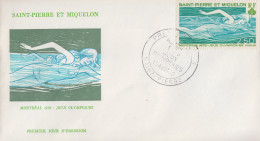 Enveloppe   FDC  1er  Jour   SAINT  PIERRE  ET  MIQUELON    Jeux  Olympiques   MONTREAL    1976 - FDC