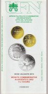 Vatican City Brochures Coin Issues Vacant Papal See - Pontificate Of Pope Francis - UNESCO 75 Years - Dante Alighieri - Materiale
