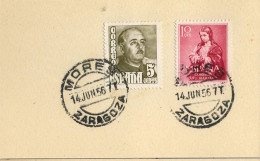 1956 ZARAGOZA , FECHADOR DE MORES - Lettres & Documents
