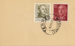 1955 ZARAGOZA , FECHADOR DE TERRER - Storia Postale