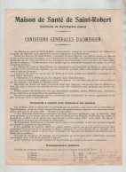 Maison De Santé Saint Rbert Saint Egrève Conditions Admission  Trousseau Directeur Chaloin - Non Classés