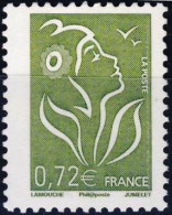 4154 0,72€ VERT OLIVE  LAMOUCHE  NEUF  ** ANNEE 2008 - 2004-2008 Marianne (Lamouche)