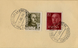 1955 ZARAGOZA , FECHADOR DE PARACUELLOS DE LA RIBERA - Storia Postale