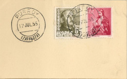 1955 ZARAGOZA , FECHADOR DE PURROY - Storia Postale