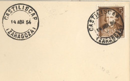 1954 ZARAGOZA , FECHADOR DE MURILLO DE CASTILISCAR - Storia Postale