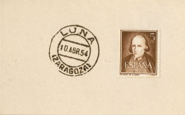 1954 ZARAGOZA , FECHADOR DE LUNA - Storia Postale