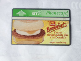 United Kingdom-(BTA065)-McDonalds Bacon & EGG-(10units)-(668)-(368B98536)-price Cataloge3£used+1card Prepiad Free - BT Emissions Publicitaires