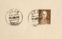 1954 ZARAGOZA , FECHADOR DE USÓN - Storia Postale