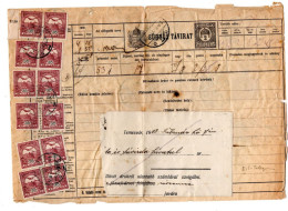 1918 ( 8.2 ) Complete Frank. Telegramm ,12 Stamps 35 F. On Front , Backside  36 Stamps  Complete Franking, Rare ! #1508 - Brieven En Documenten