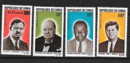 PA - 1965 - N° 31/33/34/35**MNH - Célébrités :Lumumba,Churchill,Boganda,Kennedy - Ungebraucht