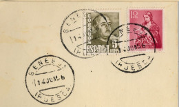 1956 HUESCA , FECHADOR DE SENEGÜÉ - Storia Postale