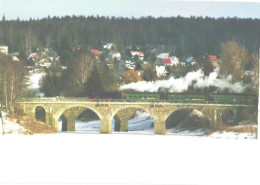 Germany:Locomotive 99 1734 With Passenger Train On Windbrücke Bridge - Opere D'Arte