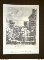 Sera, 1738 William Hogarth Stampa Popolare Inglese Inghilterra - Andere & Zonder Classificatie