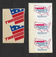 United States TWA Airline Stickers Autocollants Compagnie Aviation - Adesivi