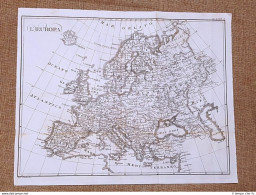 Carta Geografica O Mappa L'Europa Atlante Istorico Cav. Leonardo Cacciatore 1831 - Cartes Géographiques