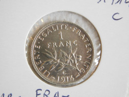 France 1 Franc 1914 C SEMEUSE (649) Argent Silver GRADING GENI UNC GRADE - 1 Franc