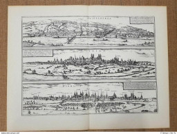Veduta Città Di Heidelberg Speyer Wormatia Georg Braun Frans Hogenberg Ristampa - Cartes Géographiques