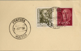 1956 HUESCA , FECHADOR DE PERTUSA - Storia Postale