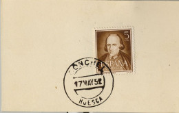 1952 HUESCA , FECHADOR DE CONCHEL - Lettres & Documents