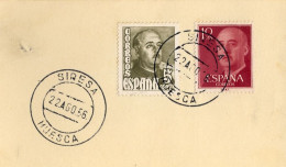 1956 HUESCA , FECHADOR DE SIRESA - Lettres & Documents