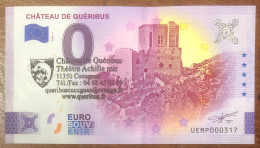 2024 CHÂTEAU DE QUÉRIBUS & TAMPON BILLET 0 EURO SOUVENIR 0 EURO SCHEIN BANKNOTE PAPER MONEY BILLETE - Essais Privés / Non-officiels