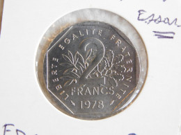 France 2 Francs 1978 Essai SEMEUSE, NICKEL (834) GRADING GENI SP66 UNC GRADE - 2 Francs