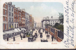 Ireland (United Kingdom) PPC Grafton Street, Dublin. Tram Tramways DUBLIN 1905 Kent England Edw. VII. (2 Scans) - Dublin