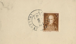 1952 HUESCA , FECHADOR DE LASCELLAS - PONZANO - Storia Postale