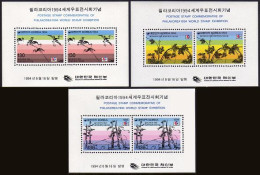 Korea South 1788a-1790a,MNH.Michel Bl.592-594. Winter Scene,Grape,Cranes.1994. - Corée Du Sud