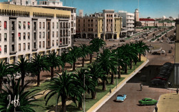 Rabat - L'Avenue Mohamed V Et La Place De La Gare - Edition JEFF - Carte N° 30 Colorisée - Rabat