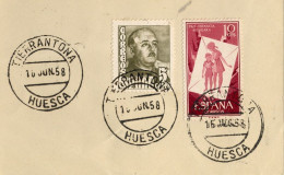 1958 HUESCA , FECHADOR DE TIERRANTONA - Storia Postale