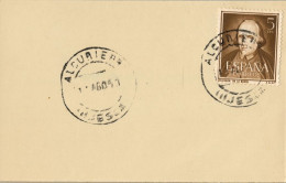 1953 HUESCA , FECHADOR DE ALCUBIERRE - Storia Postale