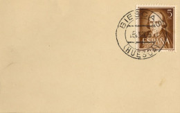 1953 HUESCA , FECHADOR DE BIESCAS - Lettres & Documents