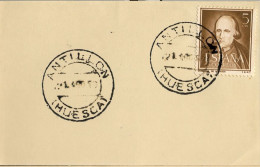 1953 HUESCA , FECHADOR DE ANTILLÓN - Storia Postale