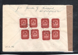 1946 ( 22. JUNE ) 10000,- 8 Stamps - Right Rate. Clear " Budapest "cover Austria !  Austr. Censor Mark,#1510 - Cartas & Documentos