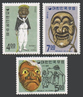 Korea South 552-554,MNH.Michel 573-575. Okwangdae Clown,Mask & Dance,1967. - Corée Du Sud