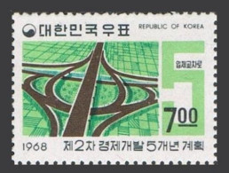 Korea South 572.MNH.Michel 641. 2nd 5-Year Plan,1968.Cloverleaf Intersection. - Corée Du Sud