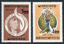 Korea South 414-415, 415a, Hinged. Michel 402-403, Bl.183. Eleanor Roosevelt, 1963. - Corée Du Sud