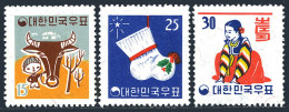 Korea South 318-320,hinged.Michel 318-320. Christmas 1960.Lunar New Year Of Ox,1961. - Corée Du Sud