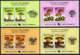 Korea South 1883a-1886a Sheets, MNH. Michel Bl.623-626. Mushrooms 1996. - Corée Du Sud