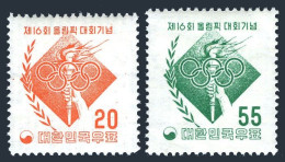 Korea South 229-230, Hinged. Michel 219-220. Olympics Melbourn-1956. Rings & Torch. - Corée Du Sud