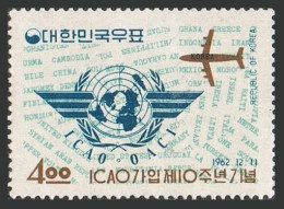 Korea South 376,376a,MNH.Michel 368,Bl.178 Korea's Joining ICAO,10th Ann.1962. - Corée Du Sud