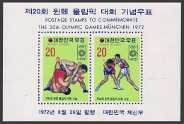 Korea South 831a,833a,MNH.Michel Bl.354-355. Olympics Munich-1972:Judo,Boxing, - Corée Du Sud