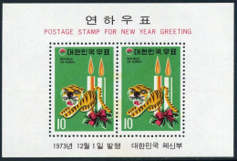 Korea South 880-881,880a-881a,MNH.Michel 899-900,Bl.372-373. Lunar Year 1974-Tiger. - Corée Du Sud