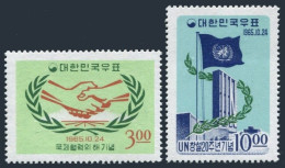 Korea South 485-486,485a-486a,MNH.Michel 510-511,Bl. Cooperation Year ICY-1965,UN-20 - Corée Du Sud