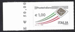 Italia 2015; Posta Italiana Da € 1,00 ; Francobollo Con Bordo A Sinistra. - 2011-20: Mint/hinged