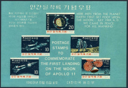 Korea South 663a Sheet, Hinged. Michel Bl.285. Man Landing On Moon, 1969. - Korea, South