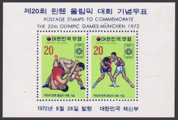 Korea South 830-833b,831a,833a,MNH. Olympics Munich-1972.Judo,Boxing,Wrestling. - Corée Du Sud