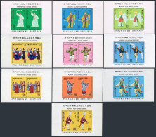 Korea South 932a-941a Sheets, MNH. Michel Bl.402/412. Folk Dancers 1975. - Corée Du Sud